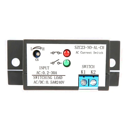 Hilitand Current Sensing Switch, Normally Open Current Sensing Relay Adjustable AC 0.2A -30A (SZC23 No AL-CH Model)