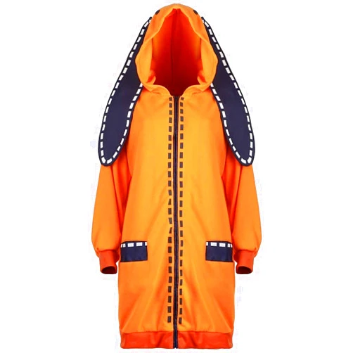 CosInStyle Women Girls Cosplay Costume Hoodie Hooded with Long Rabbit Ears Coat for halloween fancy dress party jacket cloak S-M