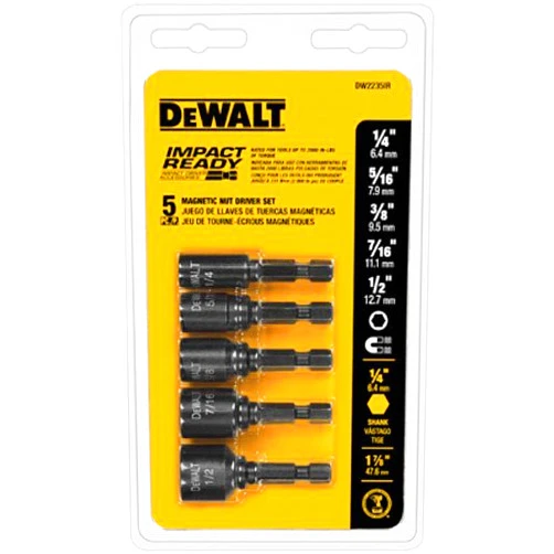 DEWALT Nut Driver Set, Impact Ready, Magnetic, 5-Piece (DW2235IR)