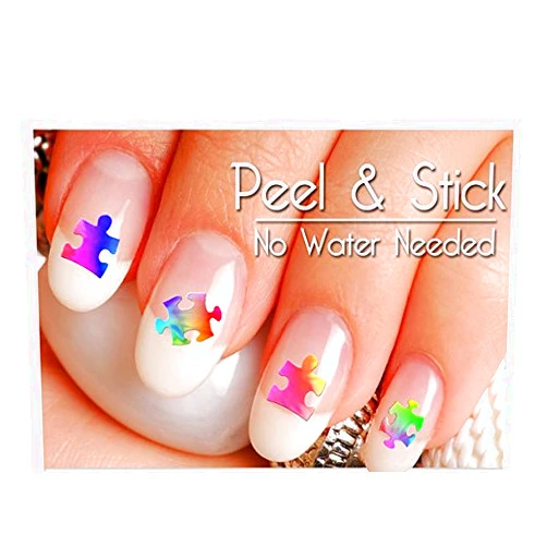 Southern Country Nails Autism Awareness Puzzle Piece Mix Nail Art Decal Sticker Set