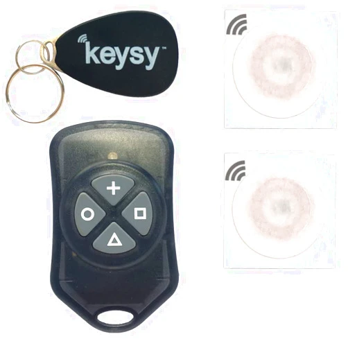 Keysy RFID Duplicator - Copy Key Fobs and Key Cards (HID, AWID, Indala, Keri + More) Reader Writer Copier Including (Key Fob 1pcs, Stickers White 2pcs)