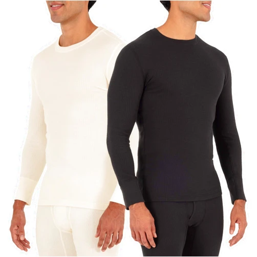 Fruit of the Loom Men's Recycled Waffle Thermal Underwear Crew Top (1 and 2 Packs)
