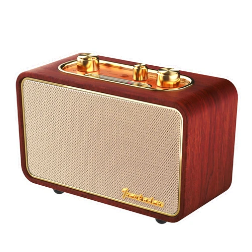 Yogyro Wooden Retro Bluetooth Speaker, Vintage Portable Wireless Speaker with Interchangeable Faceplates, FM Radio, Subwoofer& Rotary Dial- Ideal for Music Lovers (Apur Retro Wood)