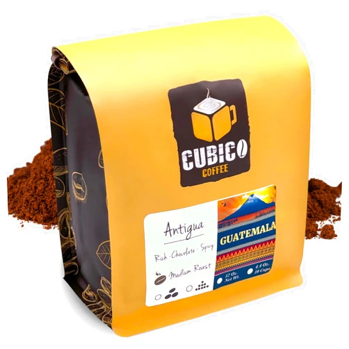 Cubico Coffee Guatemalan Coffee, Ground Coffee, Premium Guatemala Antigua Single Origin Fresh Roasted Ground Coffee | Cubico Coffee | 12 Ounce Bag
