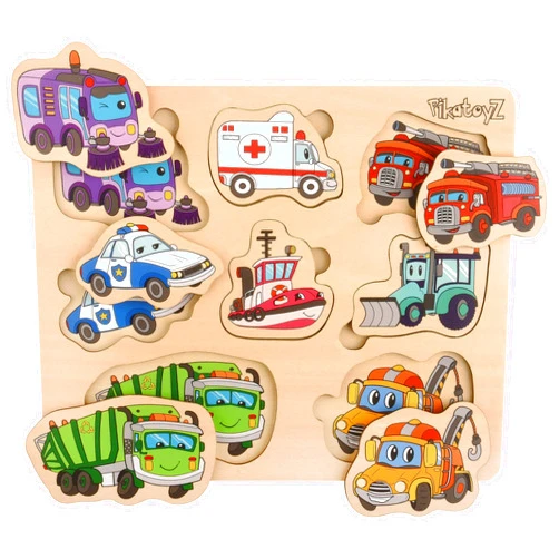 Pikatoyz® Wooden Puzzles for Toddlers 1-3 – Montessori Educational and Learning Toys – Wooden Baby Puzzle for Kids 1 Year and Up – Developmental Toys – Baby Puzzles for Early Learning