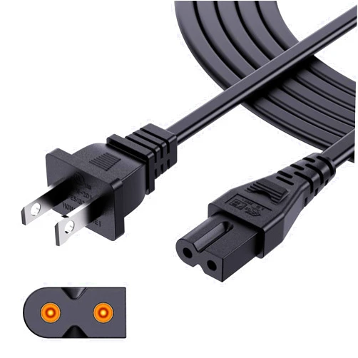 LitStar 2 Prong AC Power Cord for Vizio TV D/E/M Series LED HDTV, Vizio Sound Bar Polarized Power Supply Cable Replacement 6 Ft