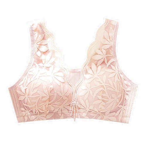 Generic Autumn and Winter New Lace Bra On The Support Gathered Side to Adjust The Type of Non Ring in Womens Front Closure Bras