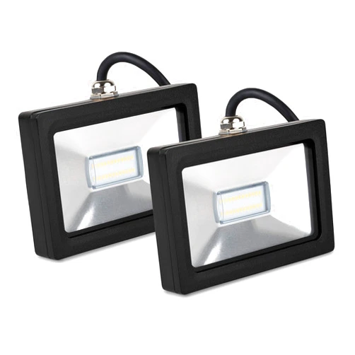 Light Blue USA 2 Pack 10W LED Flood Light, 1100lm Super Bright Security Lights, Waterproof Outdoor Flood Light, 5000K Daylight White Floodlight for Yard, Garden, Playground, Super Slim Design
