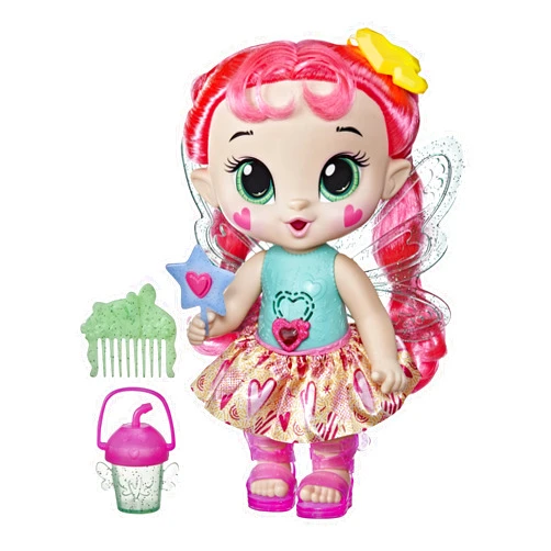 Baby Alive Glo Pixies Doll, Sammie Shimmer, Interactive 10.5-inch Pixie Doll Toy for Kids 3 and Up, 20 Sounds, Glows with Pretend Feeding