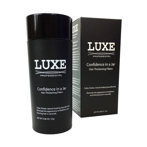 LUXE Professional LUXE Hair Thickening Fibers - CONFIDENCE IN A JAR – 2 Months+ Supply! – Hypoallergenic, Dermatologist Tested – Multiple Colors Available (Dark Brown)