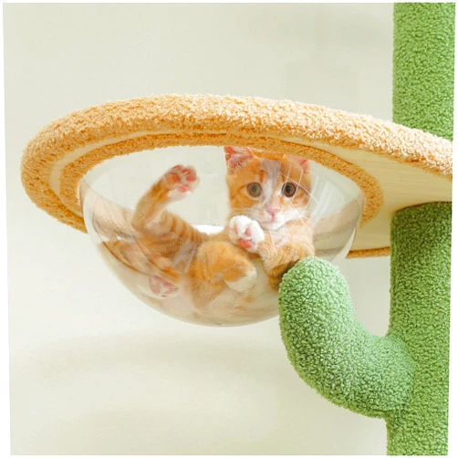 PETEPELA Cat Tree Tower Accessories, Replacement Part, Spaceship Cat Hammock, Transparent Cat Bed Acrylic Nest with a Diameter of 11.8