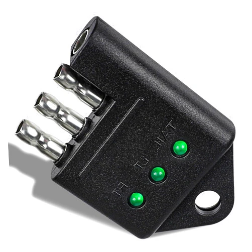 Yinaolan 4 Pin Trailer Plug Tester, 4 Way Flat Trailer Light Tester 4 Pin Trailer Wiring Circuit Tester with LED Indicators Circuit Tester Car Accessories