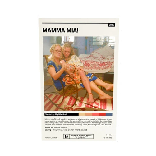 shitou Mamma Mia! Poster Classic Retro Movie Posters Cool Wall Decor Art Print Canvas Posters for Room Aesthetic Decor Gifts Unframe:12x18inch(30x45cm)