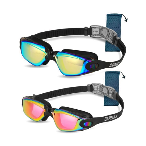 Careula 2 Pack Kids Swim Goggles, Swimming Goggles for Kids Toddler Youth 3-8/6-14, Anti-Fog Pool Goggles Child Boys Girls