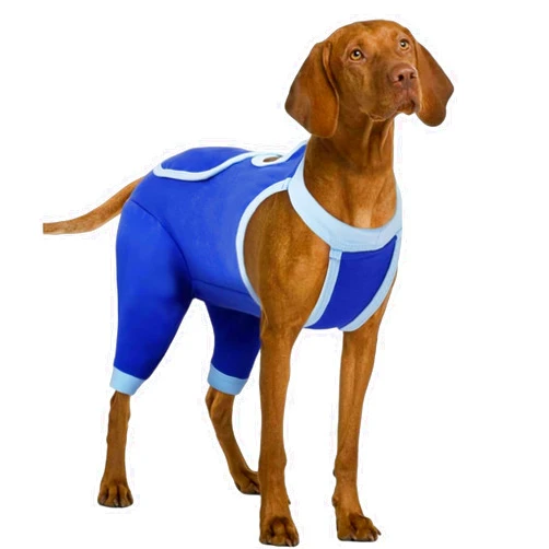 IDOMIK Recovery Suit for Dogs Hind Legs|Dog Surgery Suit for Female Spay Male Neuter,Dog Leg Sleeve to Stop Licking Rear Legs,Long Sleeves Wound Cover Onesie Shirt for Dogs,Cone Collar Alternative