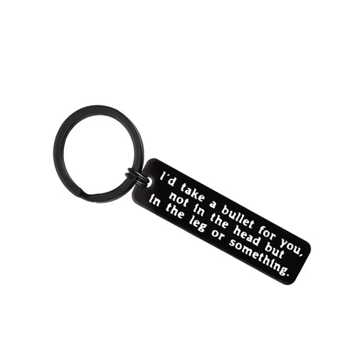 Baipilu Funny Friendship Gift Best Friend Keychain I'd Take a Bullet for You Keyring Sister Brother Friendship Jewelry Birthday Gift for Coworker Appreciation Gift Thank You Keychain for Friends Colleague