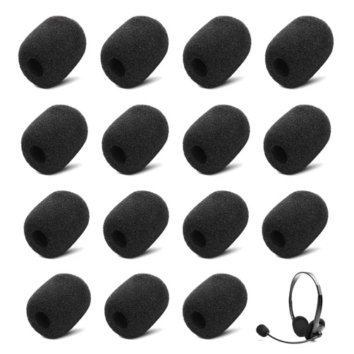Prasacco 15 Pack Mini Foam Windscreen for Headset Microphone, Mic Foam Covers Mic Pop Filter Mic Protcet Sponge for Lavalier Microphones