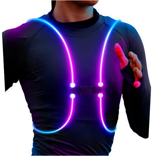 OrigCharge Running Lights For Runners, Reflective Running Vest, Reflective Running Gear Walking Vest For Women, Night Running Gear, Light Up Running Vest, Gifts For Runners, Safety Running Vest For Women & Men