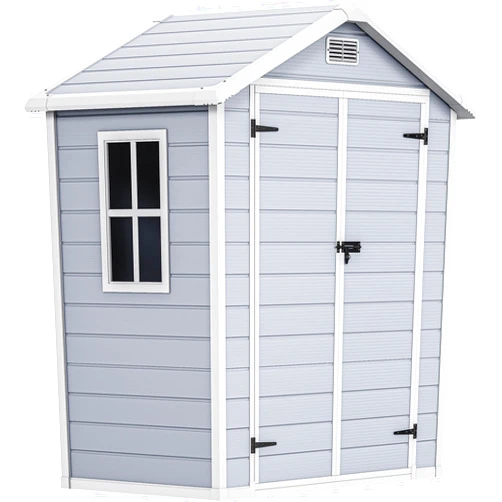 DWVO 6.2x3.4 FT Resin Storage Shed with Reinforced Floor, Outdoor Storage Shed with Lockable Door, Window and Vents, Waterproof Plastic Tool Storage for Garden, Backyard, Patio, Lawn