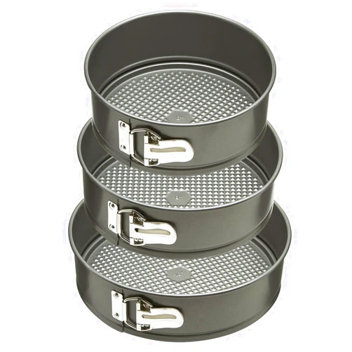 Ecolution Bakeins 3 Piece Springform Pan Set, Gray, 8”, 9”, and 10” Set