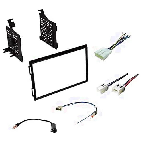 ASC Audio Premium Car Stereo Install Dash Kit, Wire Harness, and Antenna Adapter for Select Nissan Vehicles - Double Din Radio Compatible