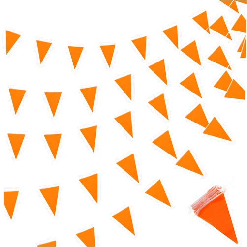 Tatuo 200 Feet Solid Pennant Banners Flags String Triangle Hanging DIY Bunting Flags Party Decorations for Grand Opening Party Banners for Kids Birthday, Shops (Orange)