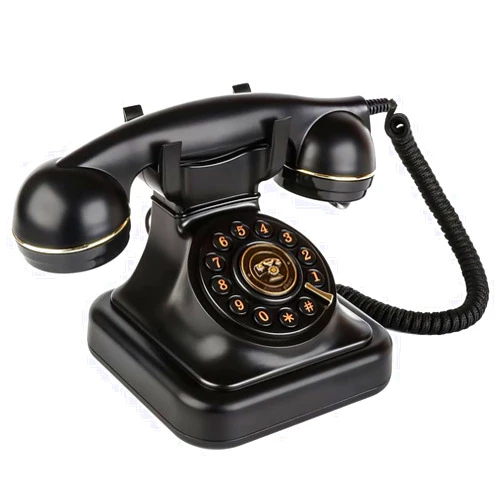 Sangyn Retro Landline Telephone with Ringer Control, Redial, Vintage Corded Desk Dial Phone Old Fashioned Landline Phones for Home House, Black