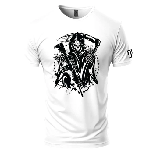 Dion Wear Men's Short Sleeve Graphic T-Shirt, Grim Reaper