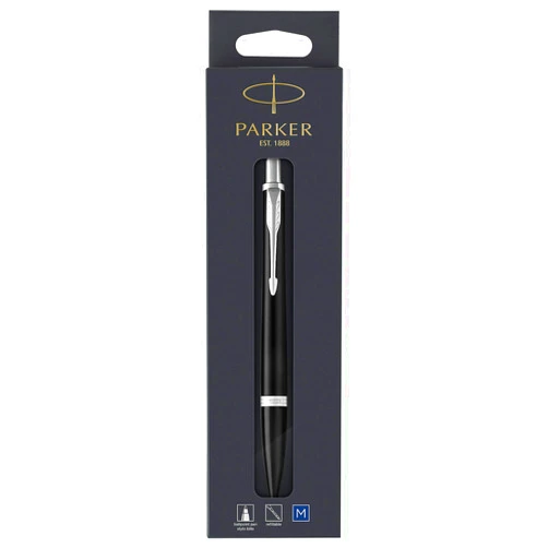Parker Urban Ballpoint Pen, Muted Black with Chrome Trim with Medium Point Blue Ink Refill (1975425)