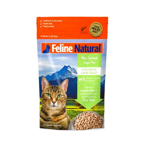 Feline Natural - Grain-Free Freeze Dried Cat Food - Chicken & Lamb, 11oz