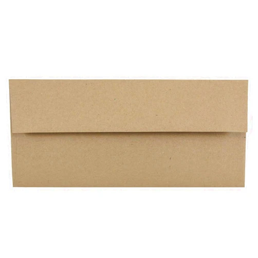 JAM PAPER #10 Business Premium Envelopes - 4 1/8 x 9 1/2 - Brown Kraft Paper Bag - 50/Pack