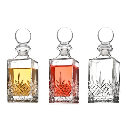 Godinger Mini Whiskey Decanter Barware Set - Dublin Crystal Collection for Liquor Whisky Vodka or Wine - 10oz, set of 3