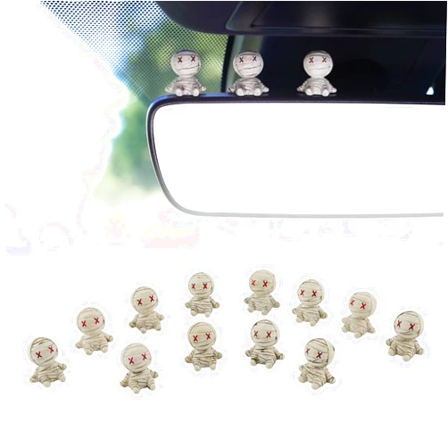 SINGARO Halloween Car Decorations, 12PCS Cute Car Decorations, Car Rearview Mirrors and Dashboard Accessories, Fun Halloween for Friends, Car Interior Accessories, Mummy
