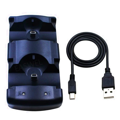 Dreeong 2in1 USB Dual Double Charging Station Charger Stand Dock PS3 Move Controller HOT