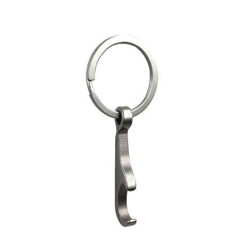 SHEICAP Titanium Bottle Opener, Small Keychain Beer Bottle Opener Can Opener with Stainless Steel Key Ring