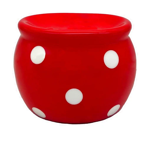 ACK Red Polka Dots Scouring Brillo Pad Holder, Ceramic Hand Painted Sponge Holder for Kitchen Sink, Kitchen Décor