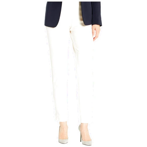 Krazy Larry Microfiber Long Skinny Dress Pants Cream 14 30