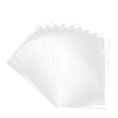 YIRUZWRD 20 Pack Document Clear Plastic Folder Copy Safe Project Pocket L-Type US Letter Size A4 Paper Sleeves Folders Transparent