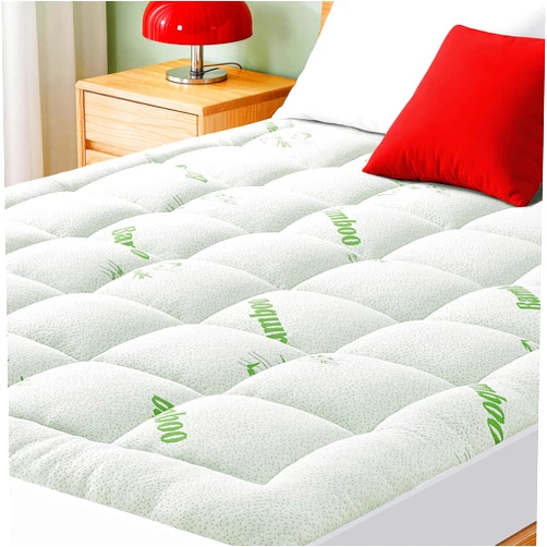 GRUSIGN Mattress Pad Twin Size, Cooling Pillow Top Mattress Topper, Ultra Soft Viscose Made from Bamboo, Breathable for Hot Sleepers, Deep Pocket 8