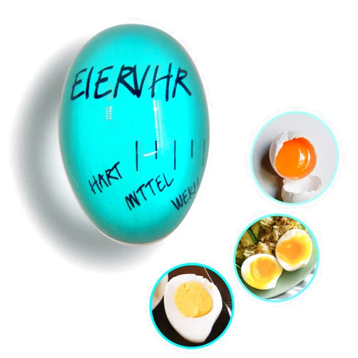HeyooHeloo Boiled Egg Timer, Heat Sensitive Hard, Medium, Soft Boiled Color Changing Reusable Safe, Durable (Blue)