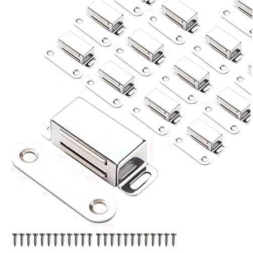 Mousike Cabinet Magnets Magnetic Door Catch Stainless Steel Door Magnet for Kitchen Bathroom Cupboard Wardrobe Closet Closures Cabinet Door Drawer Latch 20 lbs (15Pack)