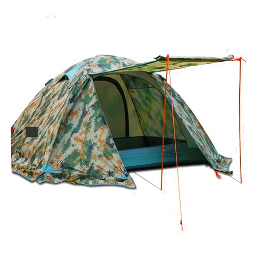 WALYAODM Solid Flytop 2-3Persons 4Seasons Skirt Tent Camping Outdoor Double Layers Aluminum Pole Snow Travel Family Ultralight Tourist Tent(2Persons Camouflage)