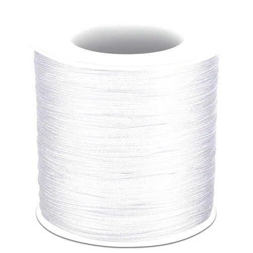 Anezus White Nylon String for Bracelets, 0.8mm Nylon Thread Braided Nylon Cord Wind Chime Outdoor Twine String for Beading, Necklaces, Blinds, DIY Craft, Jewelry Making