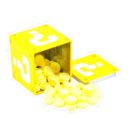 Super Mario Mario Bros Question Mark Box Coin Candies Display, Sour Strawberry, 2.15 Pound