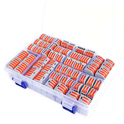 XHF 160 PCS Lever Wire Connectors Nuts Assortment Kit with 28-12 AWG, 2/3/5 Conductor Combination Compact, Electric Wire Connectors, Quick Disconnect Compact Splicing Connectors