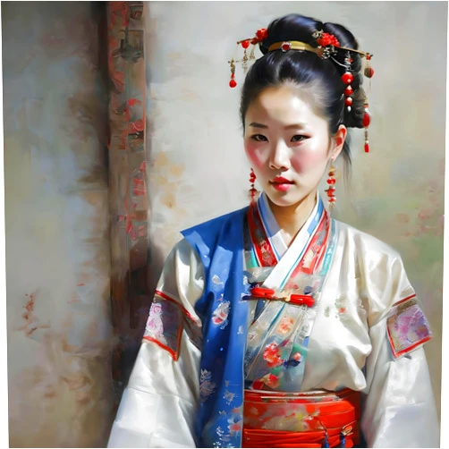 Generic Zhuangs Chinese Woman Portrait A – Ink on Matte Stock Paper - Paper 8.5 in x 11 in - Design Size 5in x 7in - Unmatted, Unframed
