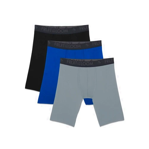 Fruit of the Loom Men's Breathable Boxer Briefs, Moisture Wicking Underwear, Assorted Color Multipacks