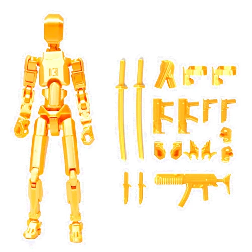 FoxVilla Assembly Completed T13 Action Figure, Titan 13 3D Printed Action Figure, Lucky 13 Action Figure, Assembled Dummy 13 Action Figure(Golden), Golden13