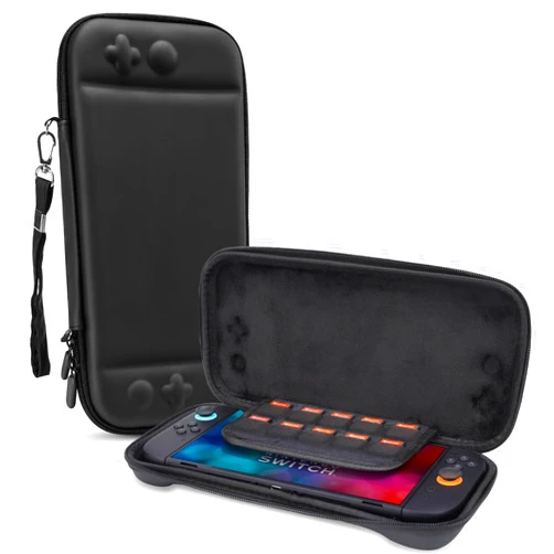 FIWWAT Carrying Case for Nintendo Switch 2 2025, Ultra-Slim Lightweight Hard Shell Daily Travel Case with Holds 10 Game Cards, Shockproof & Waterproof Portable Protective Bag - Black