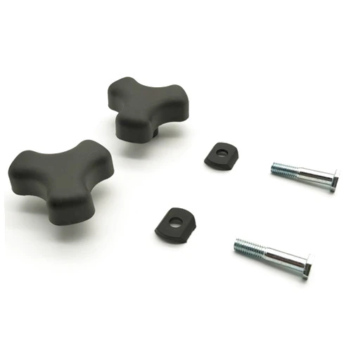 ForconMed Rollator Walker Replacement knobs,Universal,Replacement Arm Adjustment Knobs for Rollator, 3 Point Knob W/Hardware,Rollator Parts,Ergonomic Design,Comfortable and Good.(1Pr Black)